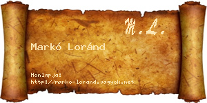 Markó Loránd névjegykártya